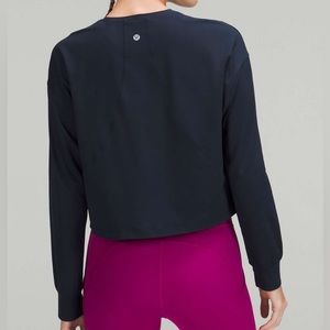 Lululemon Top Abrasion-Resistant Training Long Sleeve Shirt True Navy SZ 14